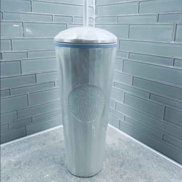 Starbucks Pearl White Marbled Dome Kaleidoscope Tumbler Cold Cup 24oz Venti 2021 - Picture 4 of 15